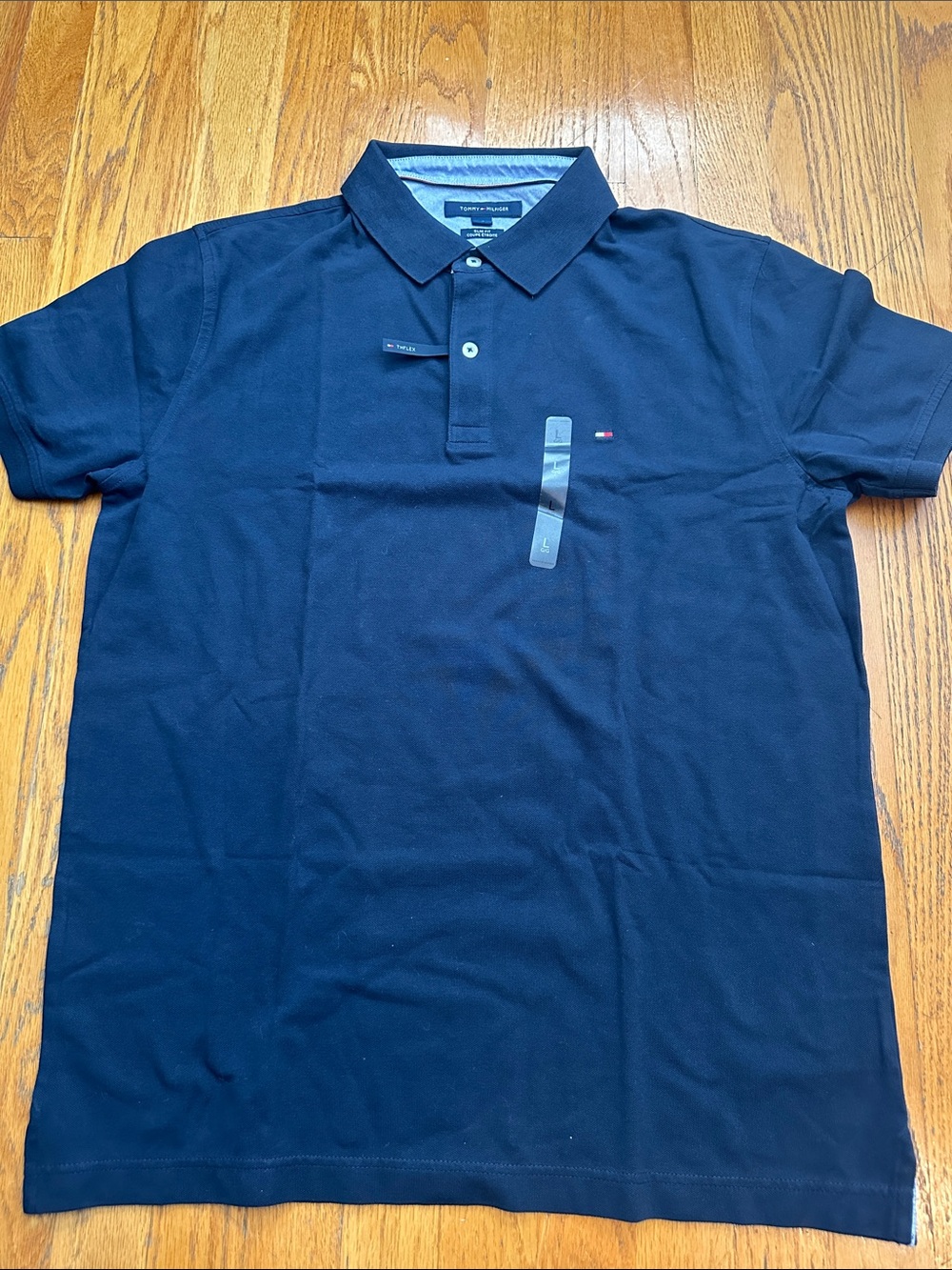 Tommy Hilfiger Dark Navy SS Polo with Logo, Large NWT